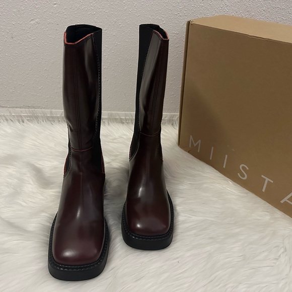SOLD 💯 MIISTA Burgundy Flabia Boots - Handcrafted Calfskin - Size 36 (US 5.5) - Picture 7 of 8